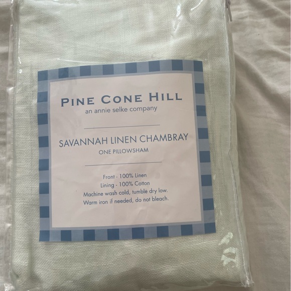 BRAND NEW PINE CONE HILL SAVANNAH CHAMBRAY LINEN EURO SHAM SKY